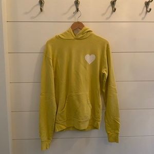SPRWMN yellow heart hoodie